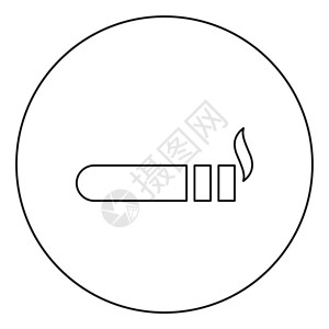 巴寺烟炉圆形黑色矢量插图平板风格简单图像插画