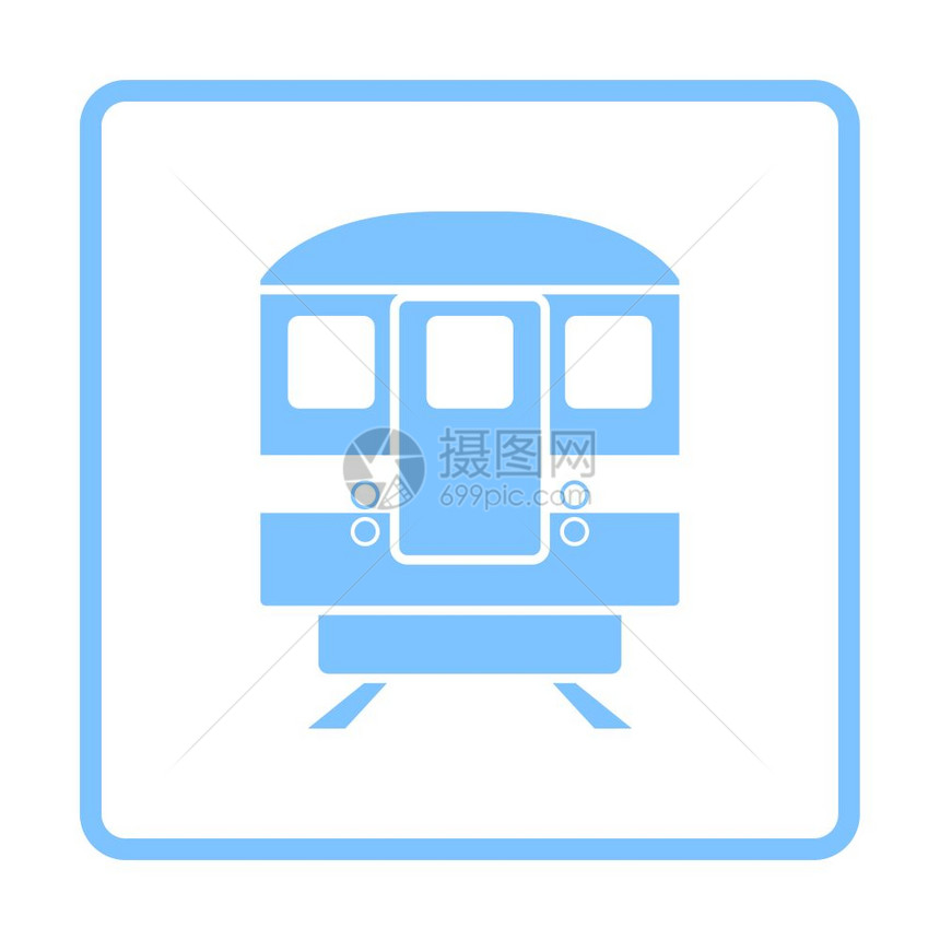 地铁图标前视蓝框架设计矢量说明图片