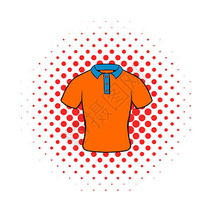 男士T恤橙色短袖T恤卡通矢量插图插画