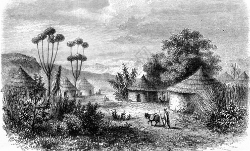 中非MousgouMuglebu村的景象185年MagasinPittoresque背景