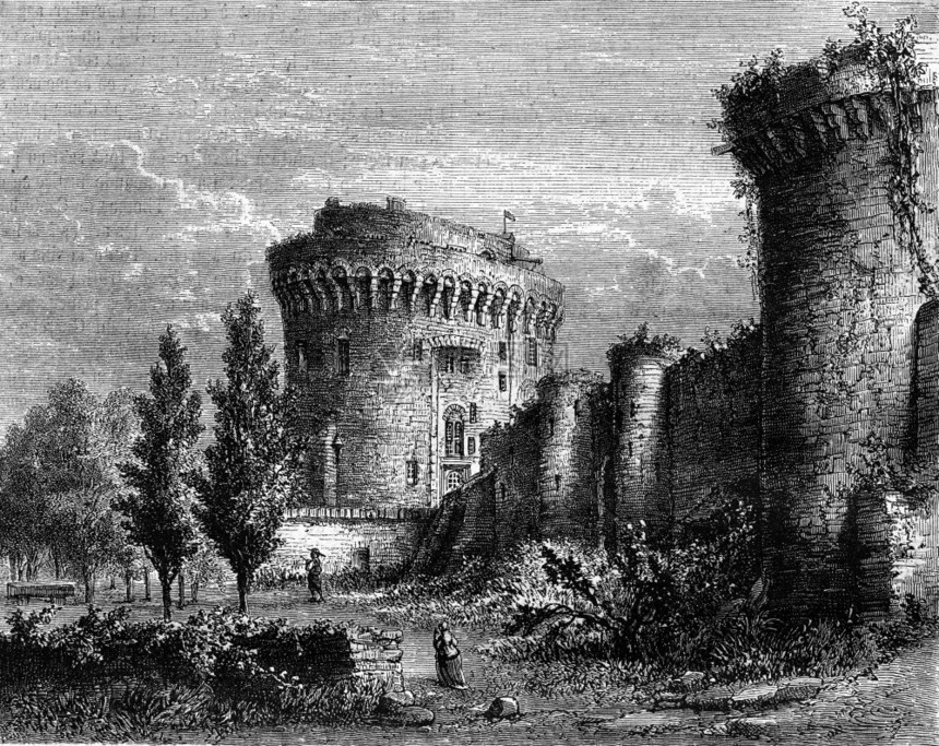 迪南城堡的景象1869年的马加辛皮托罗克图片