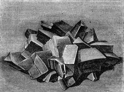 铜硫酸盐的晶体形式1870年MagasinPittoresque图片