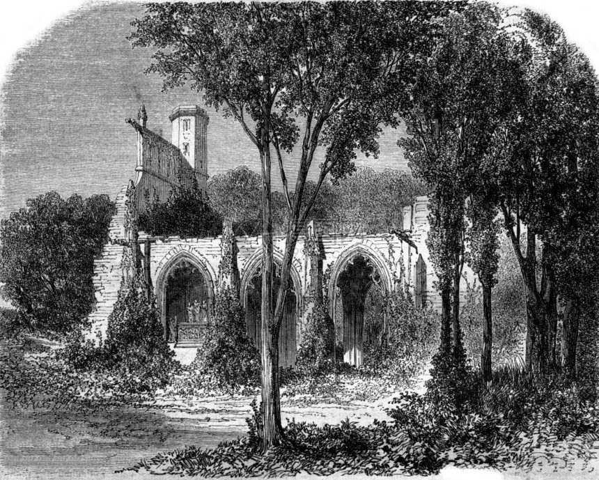 Senlis附近的Abbey胜利的废墟Oise1870年的MagasinPittoresque图片