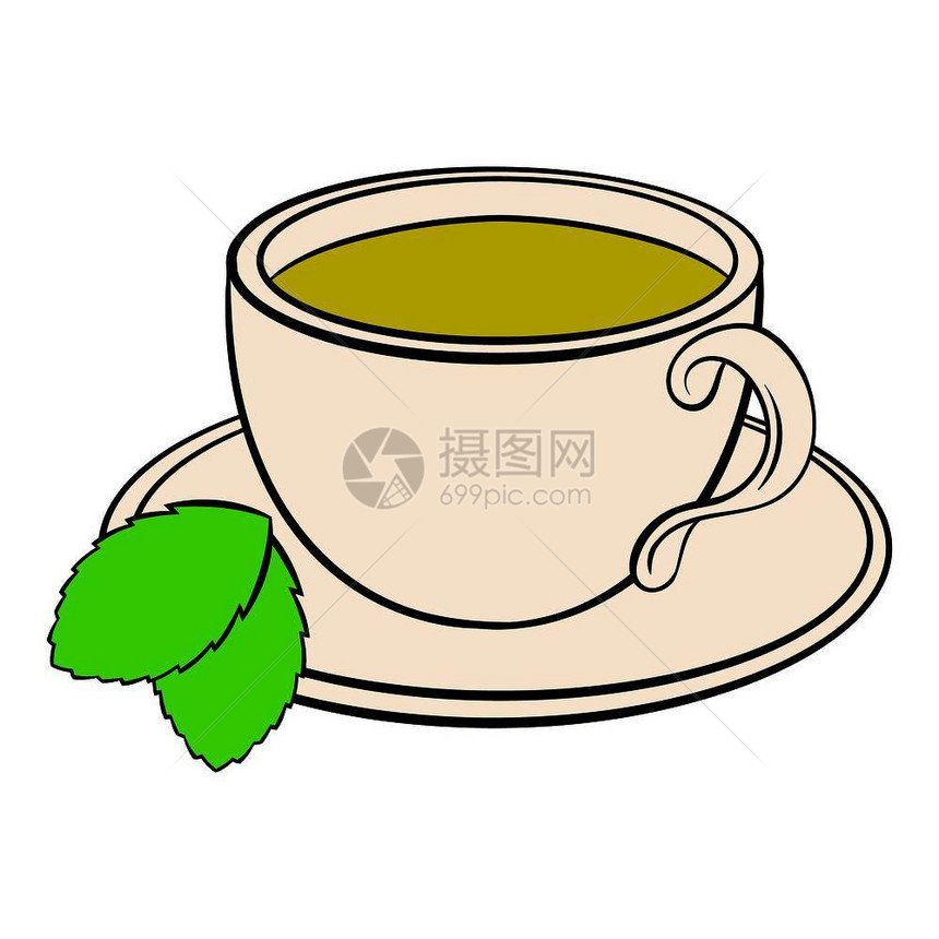 卡通茶杯矢量插图图片