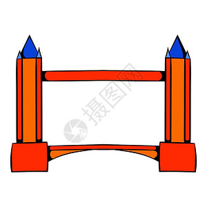 伦敦塔大桥以卡通风格为图标孤立矢量插图伦敦塔大桥图标卡通背景图片