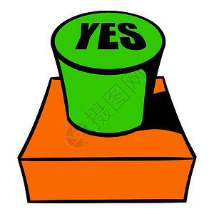 卡通绿色YES圆形图标矢量设计插图背景图片