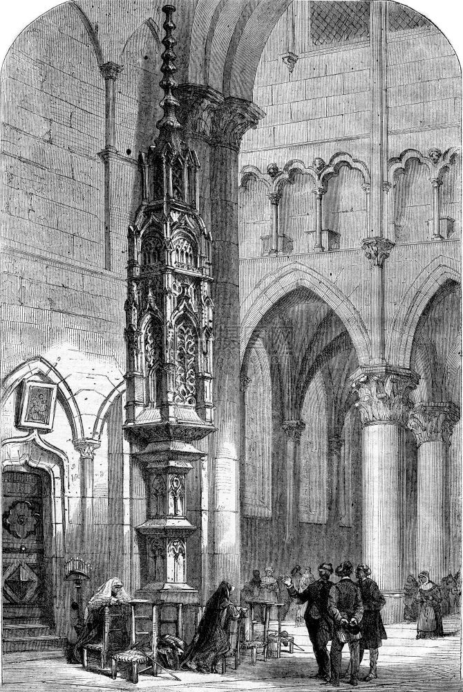 塞穆尔教堂塔幕1873年马加辛皮托雷克的古典雕刻插图图片