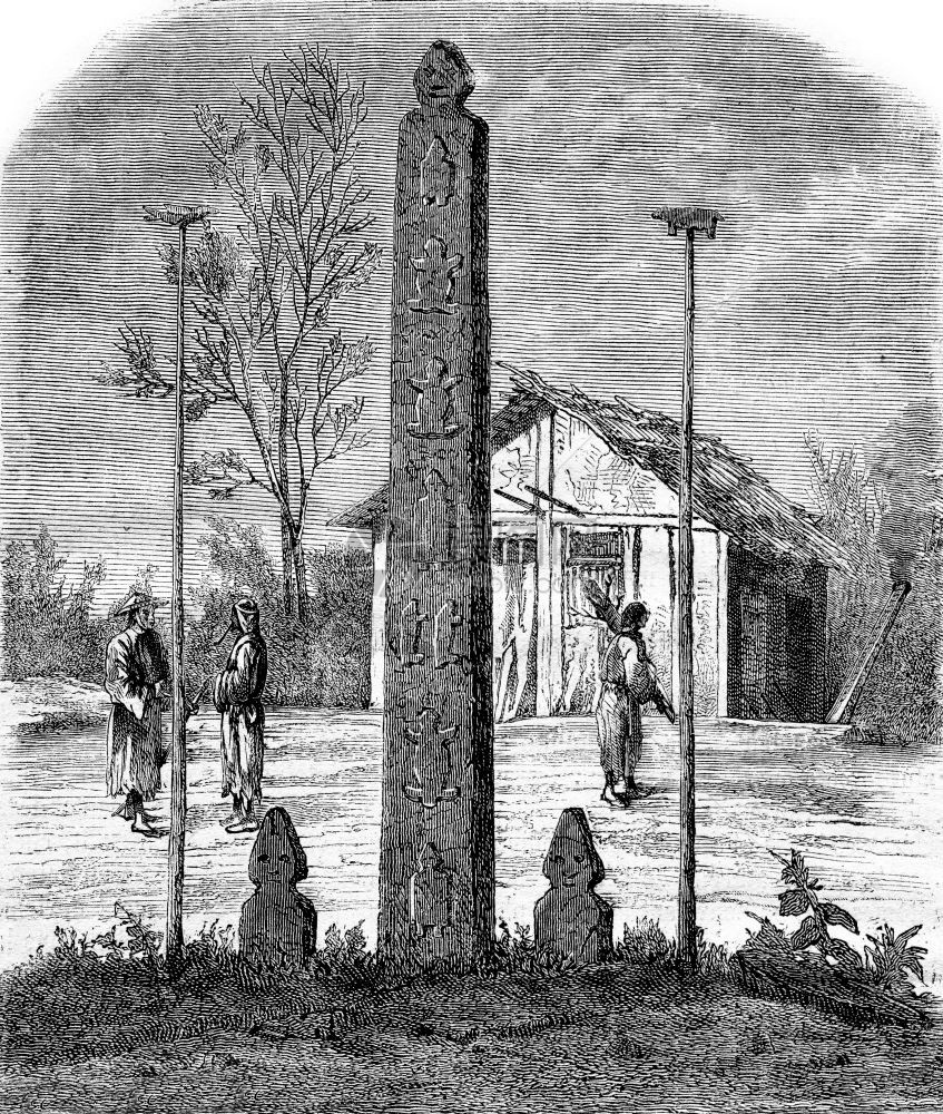 象形文字专栏神像和Gholds的冬季家园1873年的MagasinPittoresque图片