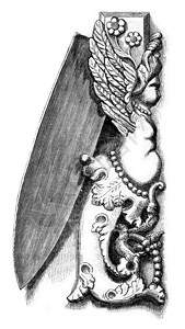 卢浮宫索瓦吉奥特收藏的旧刀1873年马加辛皮托雷克的古老雕刻插图图片