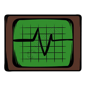 卡通风格绿色心电图矢量插图背景图片