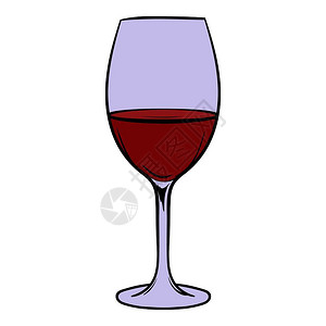 红酒卡通卡通风格红酒杯子矢量插图插画