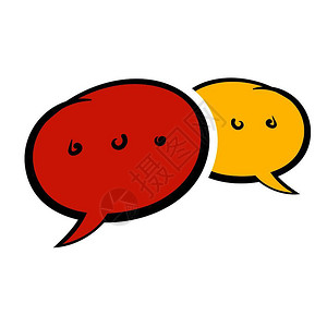 黄色对话框卡通风格气泡对话框矢量插图插画