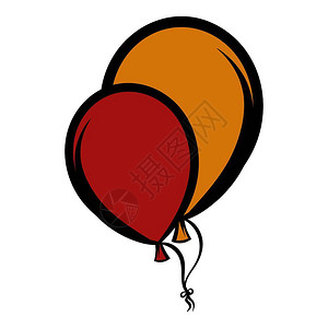 卡通风格气球矢量插图背景图片