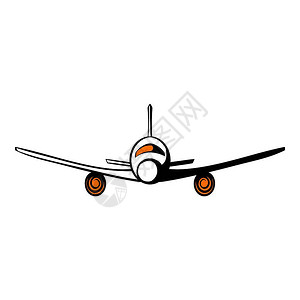 卡通风格漫画中的飞机图标孤立矢量插图图片