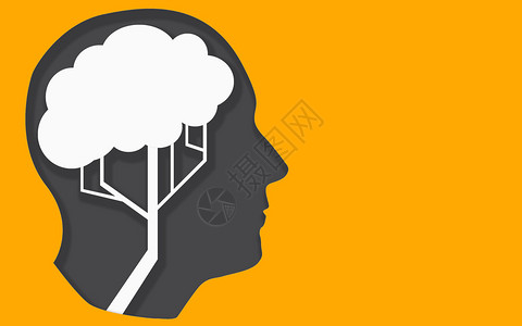 决策树人头和树脑形状3D转化背景