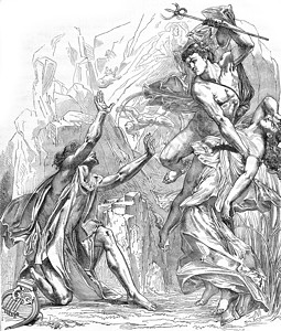荷叶双图装饰画Orpheus装饰画歌剧院大厅1876年MagasinPittoresque的古典刻画图背景