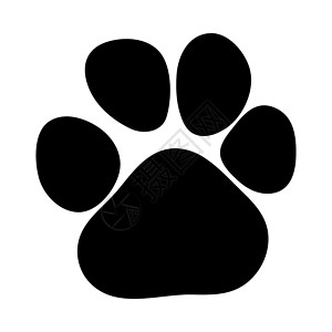 小猫脚印素材豹脚印黑色轮廓设计矢量说明背景