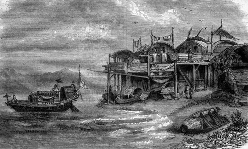 澳门港的贫困住房1876年的MagasinPittoresque图片