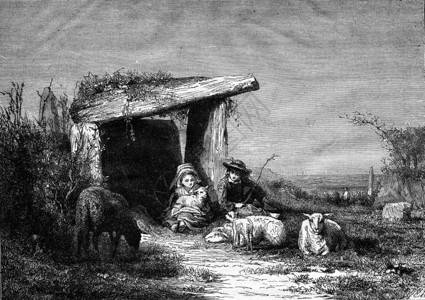 小布雷顿牧羊人1876年的MagasinPittorresque图片