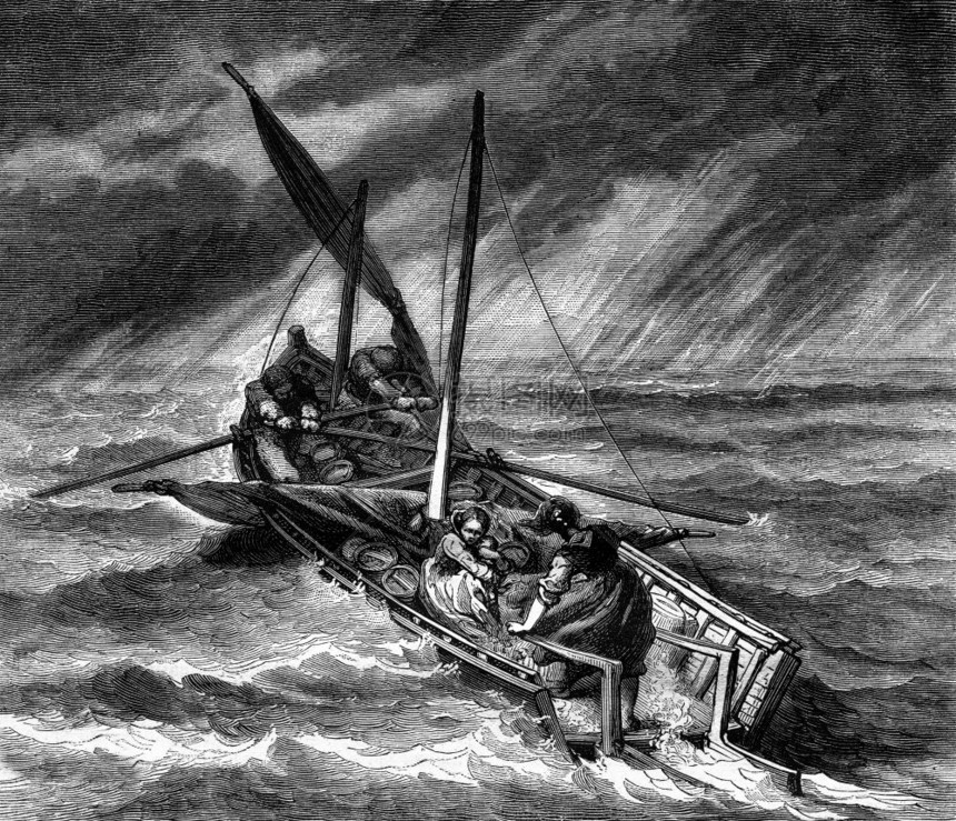 纽查特尔湖的Joran中风187年的MagasinPittoresque图片