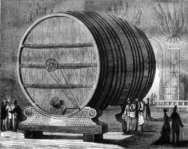 香槟闪电7万5千瓶的容量古代刻着的插图187年的麦加辛皮托罗克背景图片