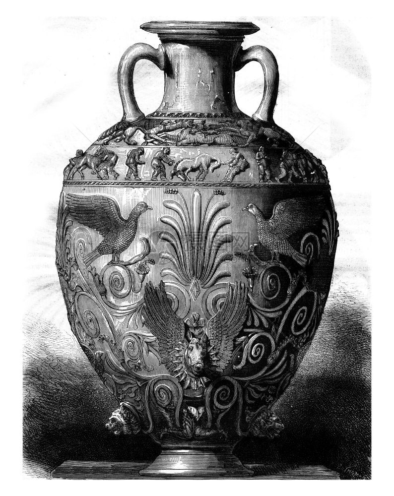 圣彼得堡Hermitage博物馆银色希腊花瓶187年MagasinPittoresque图片