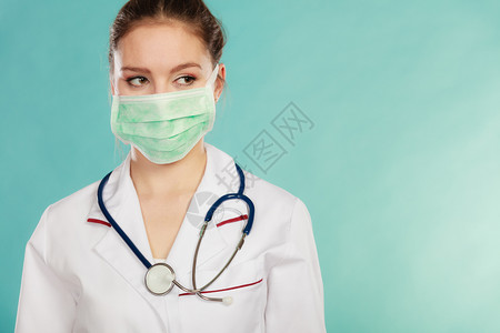 医疗佩戴特殊面罩的专业人员外貌科概念为手术准备的女医生戴面罩的女医生图片