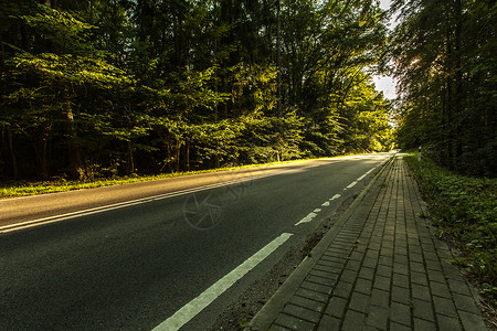 阳光照的荒凉道路图片