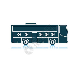 矢量巴士足球风扇巴士图标影子反射设计矢量说明背景
