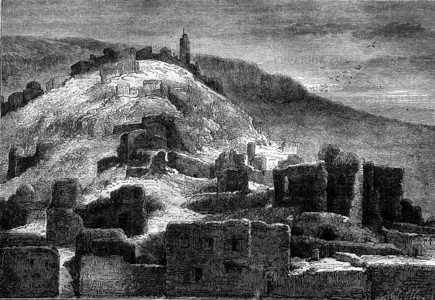 阿拉伯Kalaa镇的废墟180年MagasinPittoresque图片