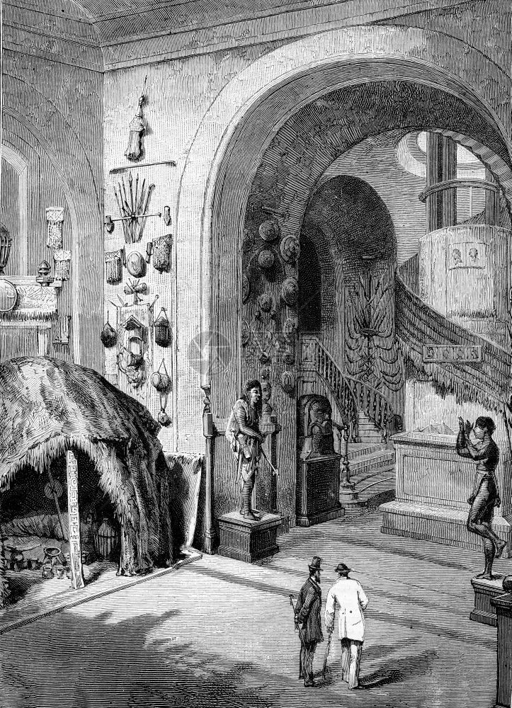 人文博物馆入口大厅之一Trocadero古典刻画图解MagasinPittoresque182年图片