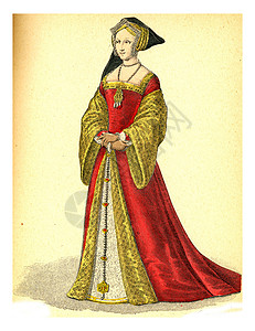 中世纪礼服英国女王玛丽的荣誉之女背景