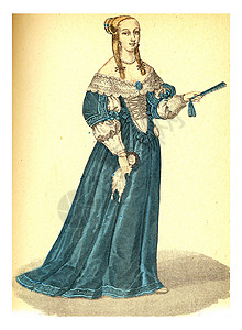 Longueville的公爵夫人古代刻画的插图12世纪到8的时装图像图片