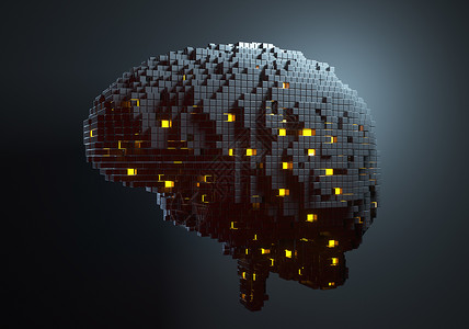 人工智能概念3D插图人工智能大脑图片