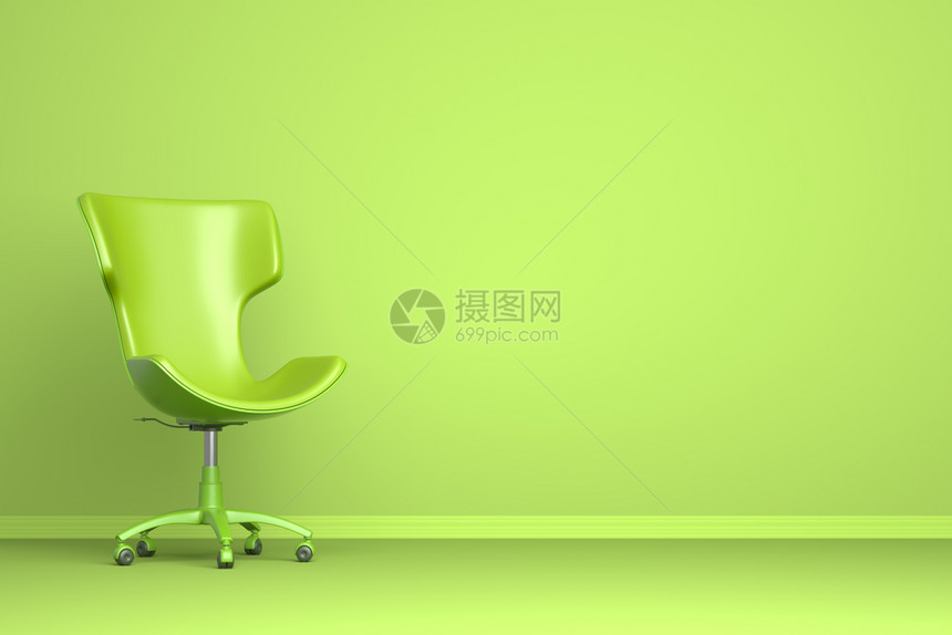 绿色背景的椅子3D插图绿色背景的椅子图片