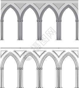 哥特拱形和柱图片
