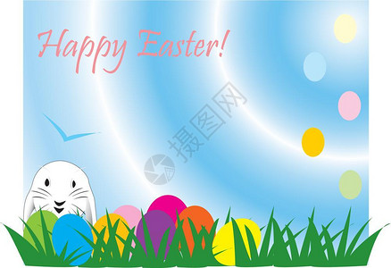 可爱的复活节兔子伟大的快速卡片纸图片