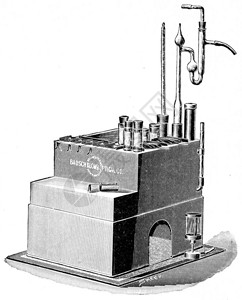 石蜡中渗入组织用的石蜡浴池刻有古老的插图图片
