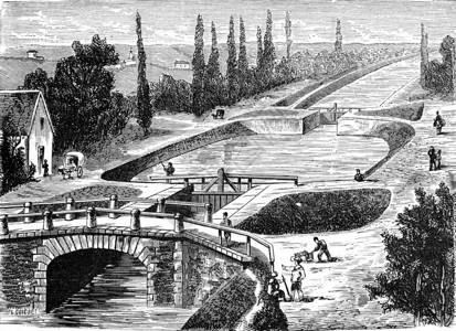 CanalduCentralLock1875年工业百科全书1875年图片