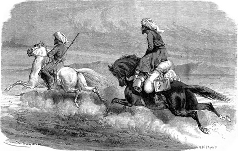 返回在德黑兰的路上用古老雕刻图解世界之旅行日报1865年图片