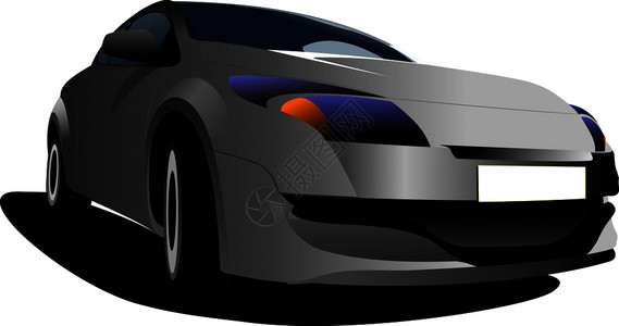 汽车设计师灰色汽车计设的彩色矢量插图插画