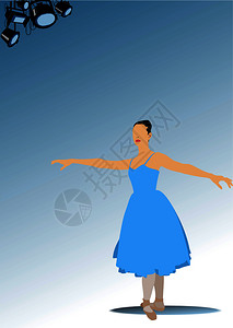 女芭蕾舞者矢量插图图片