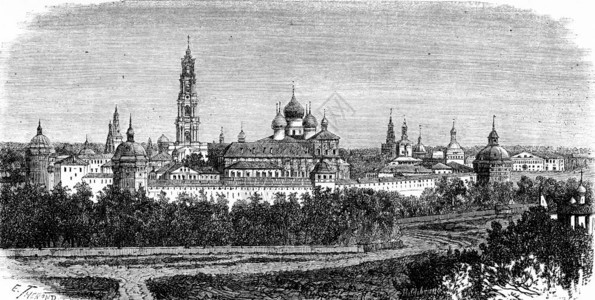 Troitsa修道院的景象世界之旅行日报1872年图片