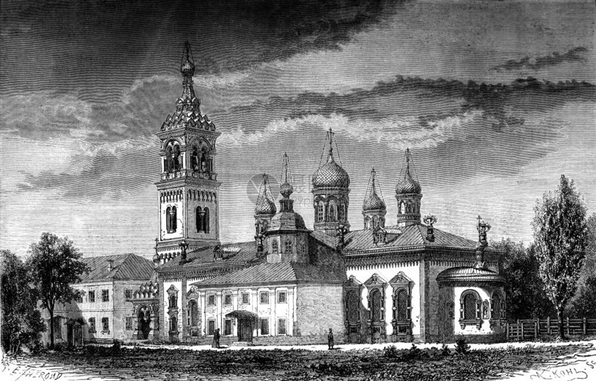 古代克罗亚尼斯莫科教堂的馅饼变形重写插图世界之旅行杂志1872年图片