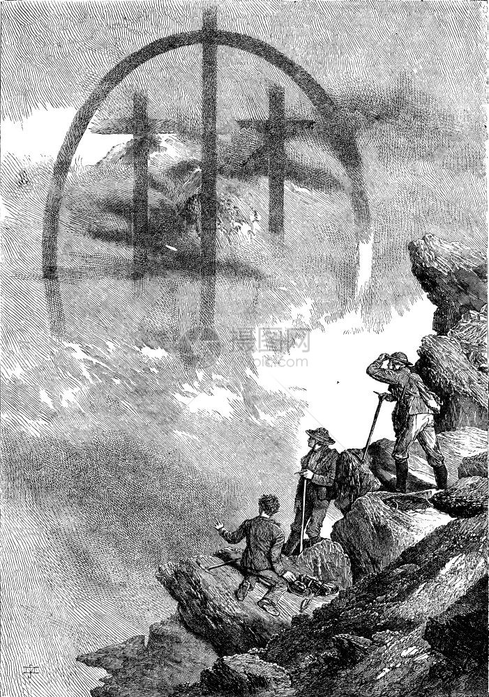 Matterhorn古老的插图世界旅行日报1872年图片