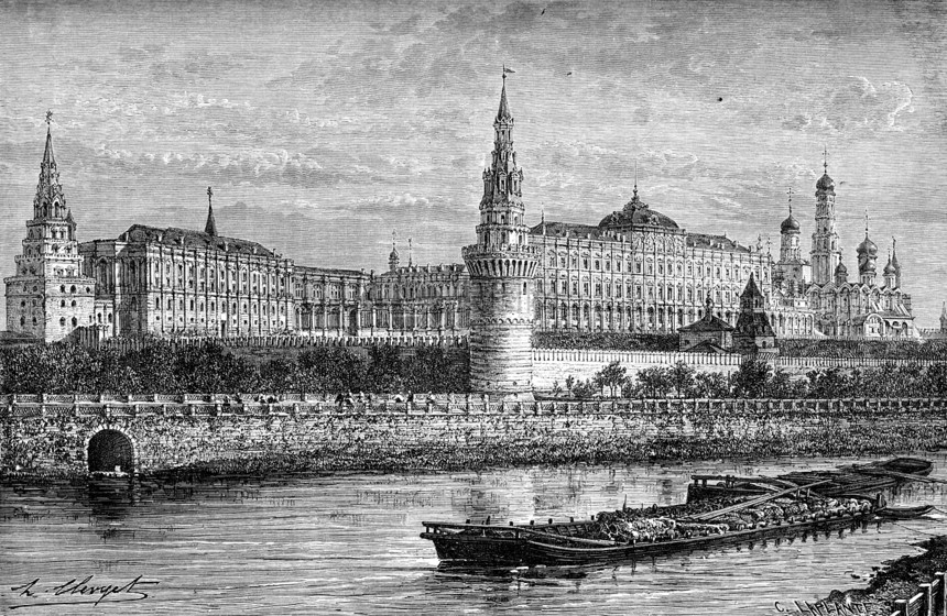 莫斯科克里姆林宫总论古代刻画插图世界旅行日报1872年图片