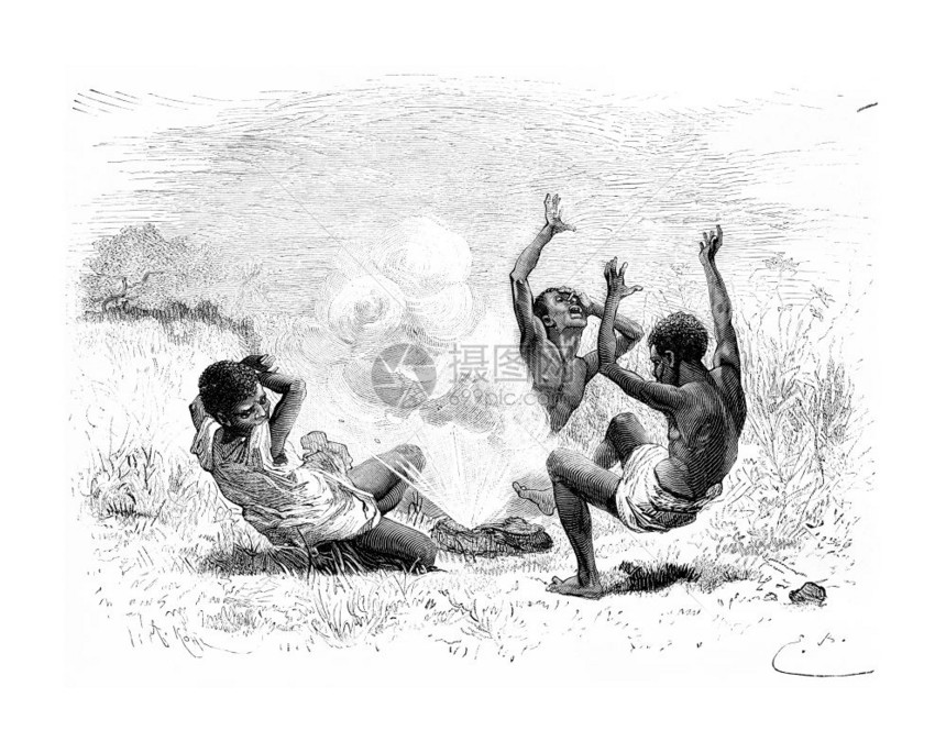Bayard根据SerpaPinto的草图绘制关于南部非洲安哥拉三个原住民的爆炸图世界旅游行日报18年图片