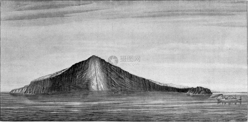 183年的克拉卡托火山在孙达海峡爆发后产生的海沟由190年宇宙与人类出版的古代雕刻图解190年图片