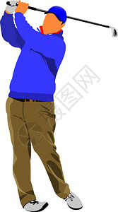 Golf玩家海报矢量插图背景图片