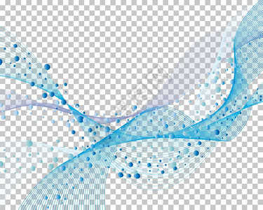 抽象蓝色气泡矢量曲线透明背景图图片